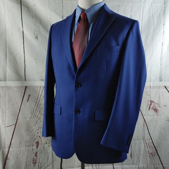 Jos A Bank 1905 The New Tradition Custom Made 41L Wool 2 Button Blue Suit Blazer - Picture 5 of 13